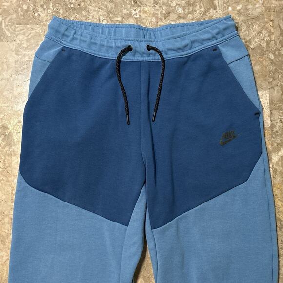 Nike Tech Fleece Sweatpants Mens Medium Blue Colorblock Lounge Essentials CU4495 - Picture 1 of 11